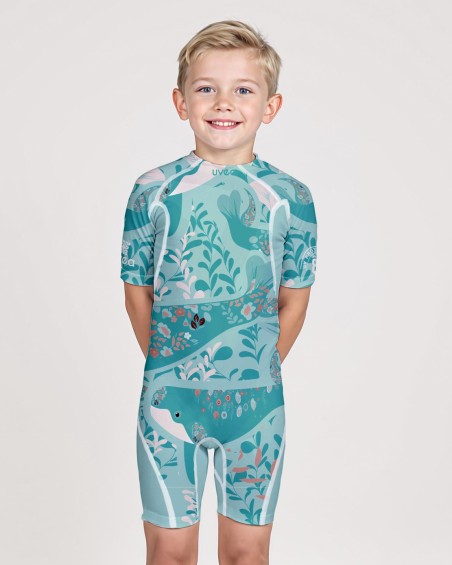 UPF 80  Swim suit → WHALES - 1