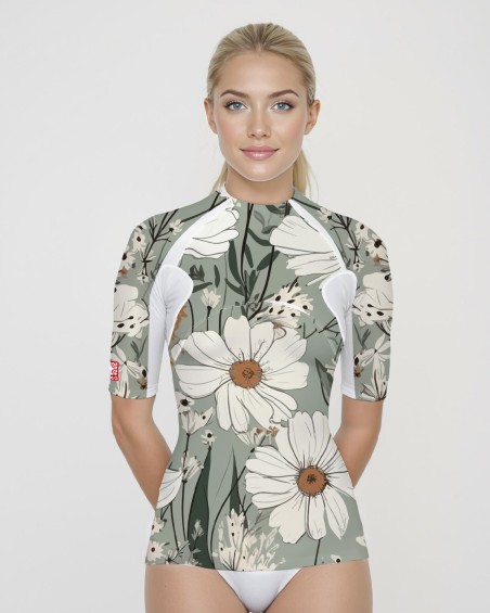 Tee-shirt anti-UV femme MARGUERITE – UPF 80 | Maillot bain protection solaire