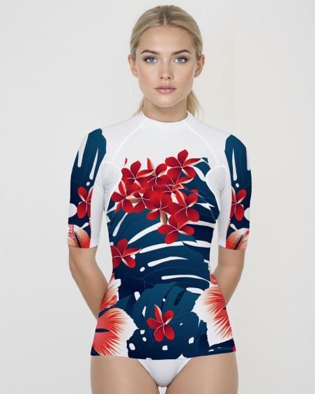 Tee-shirt anti-UV femme HAWAII – UPF 80 | Maillot bain protection solaire