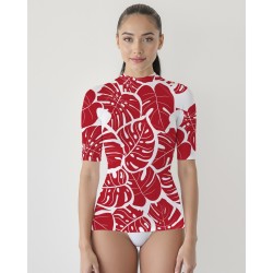 Tee-shirt anti-UV femme FEUILLEROUGE – UPF 80 | Maillot bain protection solaire - 1