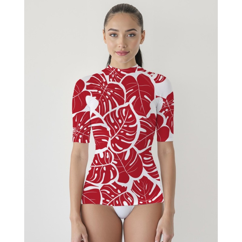 Tee-shirt anti-UV femme FEUILLEROUGE – UPF 80 | Maillot bain protection solaire