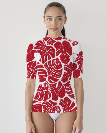 Tee-shirt anti-UV femme FEUILLEROUGE – UPF 80 | Maillot bain protection solaire - 1