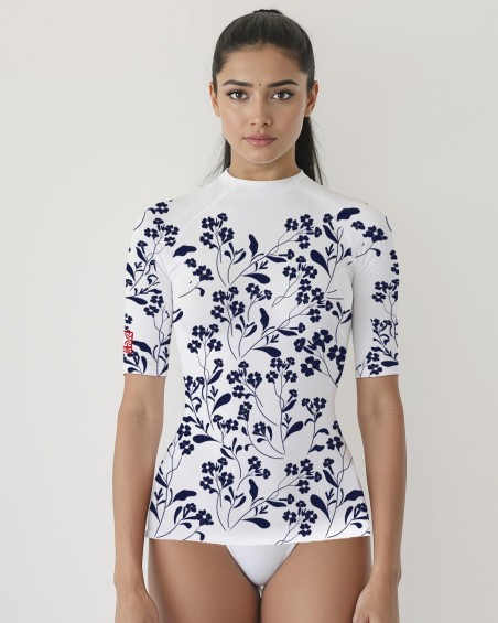 Tee-shirt anti UV femme FLEURBLEU – UPF 80 | Maillot de bain de protection solaire