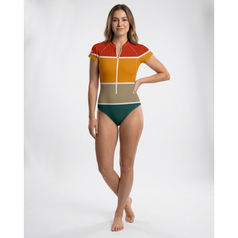 Traje Baño Anti-UV Mujer LINE | UPF 80 | Colores Vivos y Protección Solar