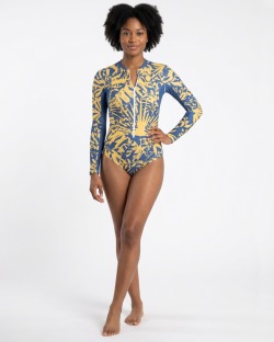 Combinaison anti-UV UPF 80 femme – FEUILLAGEJAUNE — manche longue