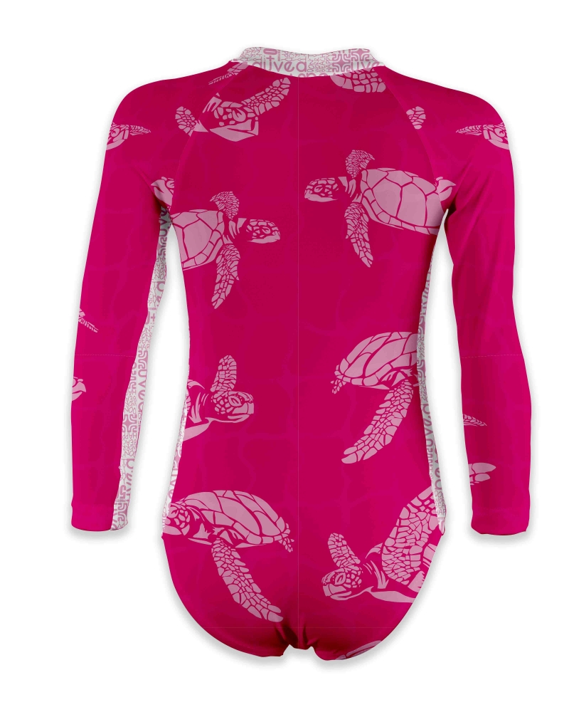 UPF 50+, Galapagos rose short sleeve surf suit-UV BATHINGSUIT UPF 50+.-UVEA