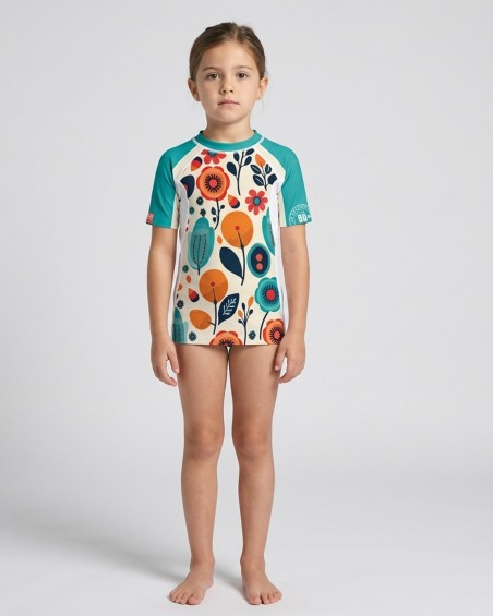 Tee-shirt anti-UV Enfant SEAFLOWER | UPF 80 | Fraîcheur & Liberté Totale
