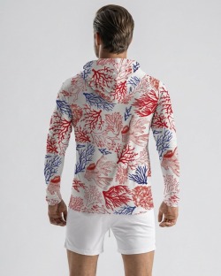 Men's UPF 80 Hooded UV T-shirt – CORAIL - 2