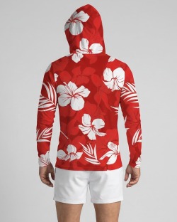 Men's UPF 80 Hooded UV T-shirt – HAWAII ROUGE - 2