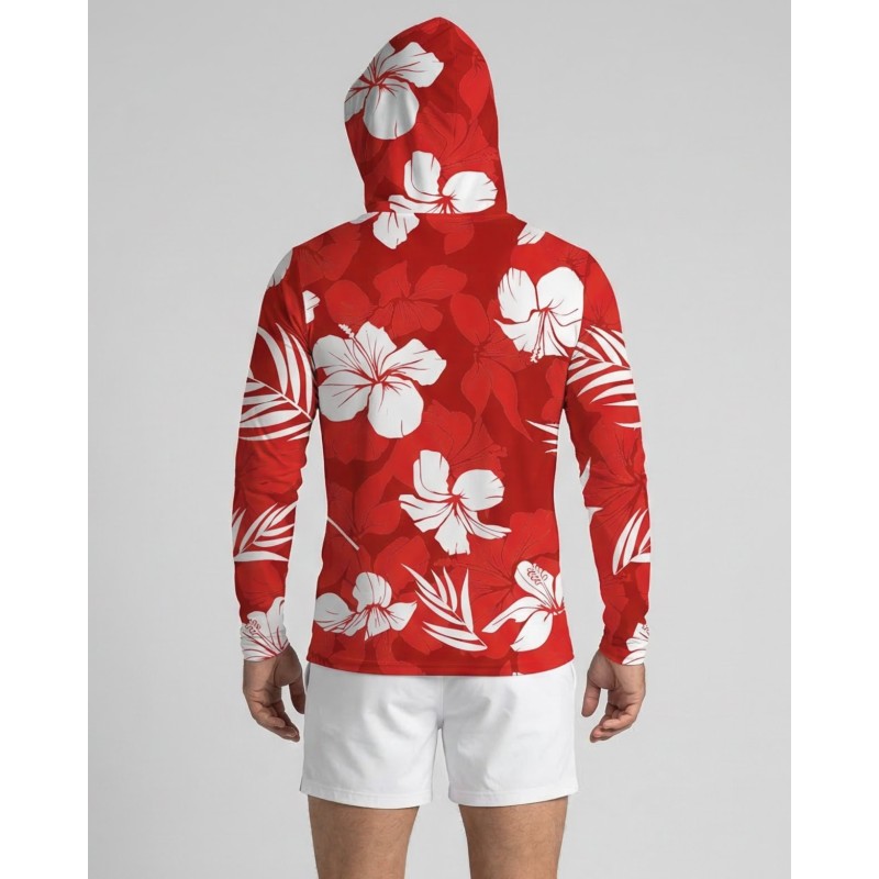 Tee-shirt anti-UV Capuche UPF 80 homme – HAWAII ROUGE
