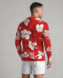 Men's UPF 80 Hooded UV T-shirt – HAWAII ROUGE - 3