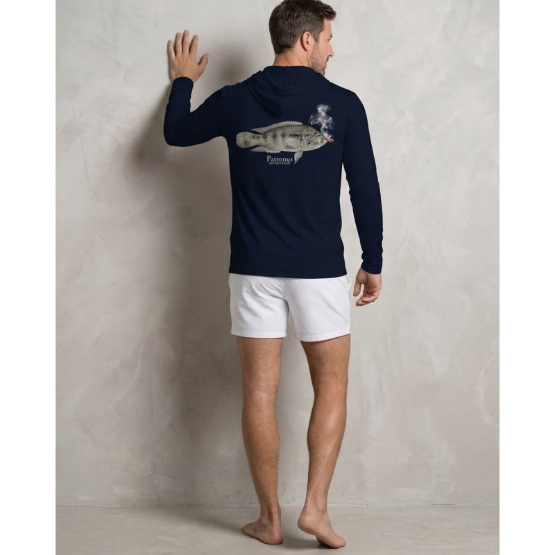 Camiseta Anti-UV UPF 80 con Capucha Hombre – MARINE - 11