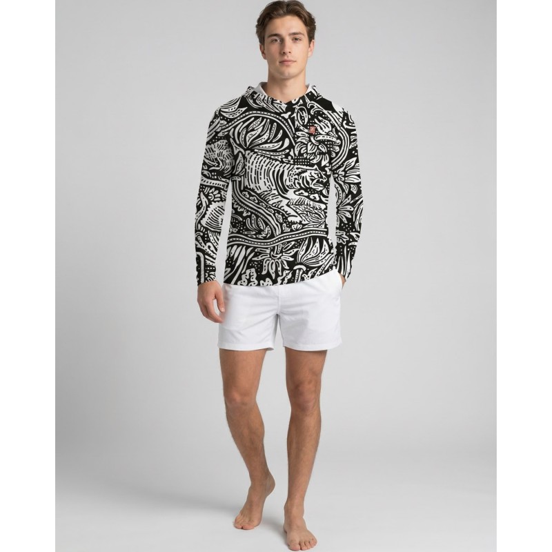 UV-T-Shirt mit Kapuze UPF 80 Herren – TIGER - 1