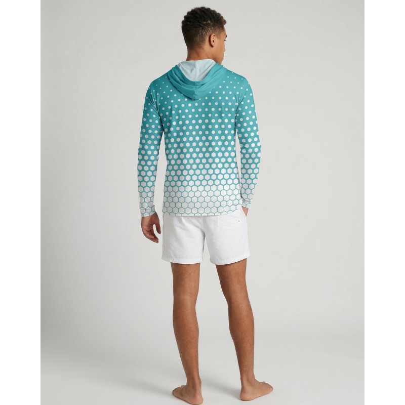 Kopie von UV-T-Shirt mit Kapuze UPF 80 Herren – SARDINE - 5