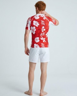 Tee-shirt anti-UV UPF 80 homme – HAWAII ROUGE — manche courte