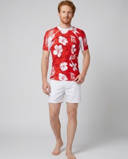 Tee-shirt anti-UV UPF 80 homme – HAWAII ROUGE — manche courte