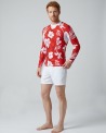 Tee-shirt anti-UV UPF 80 homme – HAWAII ROUGE — manche longue vue 2