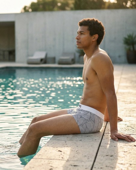 Badeshorts Herren FEUILLEDEPALMIER | Recycelt, Frisch & Kühl