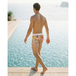 Boxer de bain Homme DAMIER | Maillot recyclé | géométrique & recyclé