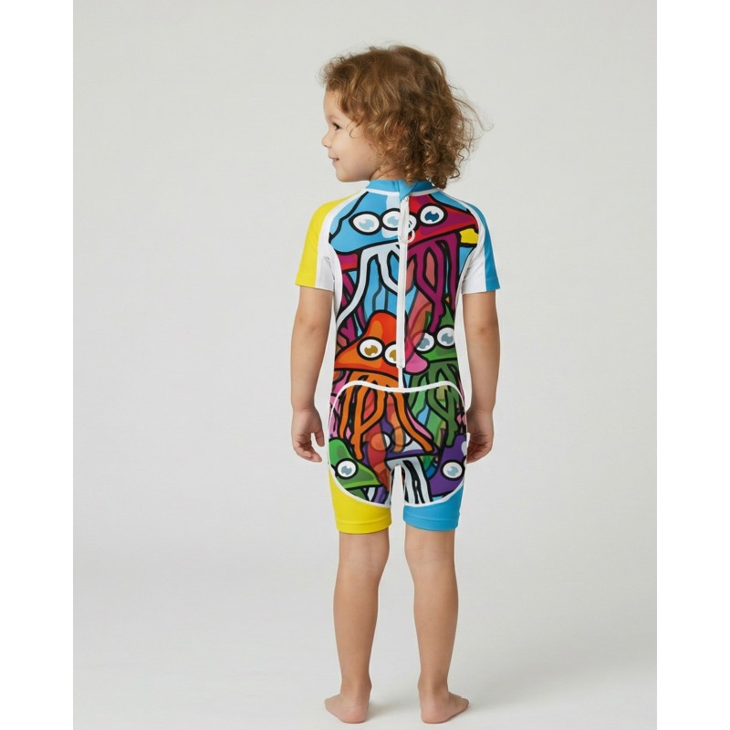 Combinaison Anti-UV Enfant FUNNYJELLY | UPF 80 | Zip Capteur UV