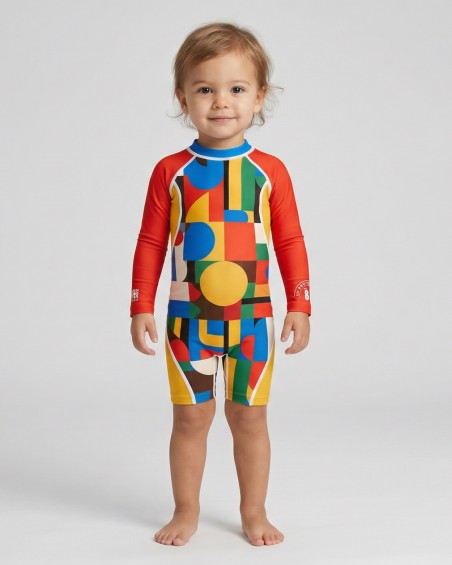 Kids' UPF 80 UV Swimsuit – BRIQUE - 4