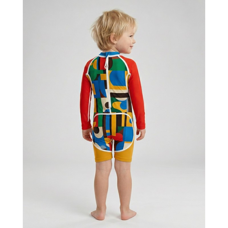 Kids' UPF 80 UV Swimsuit – BRIQUE - 3