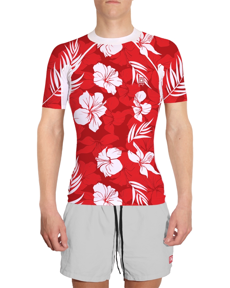 Tshirt anti uv - HAWAII ROUGE-col rond-UVEA