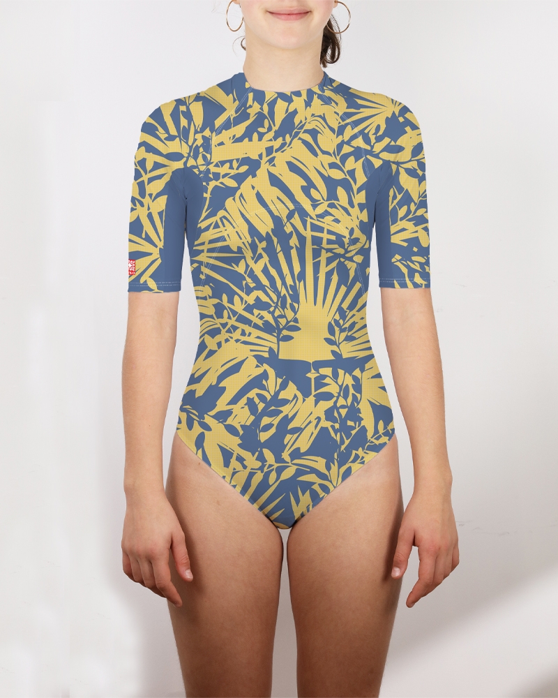 Swimwear 1 piece women - FEUILLAGEJAUNE-SWIMWEAR UPF 80-UVEA