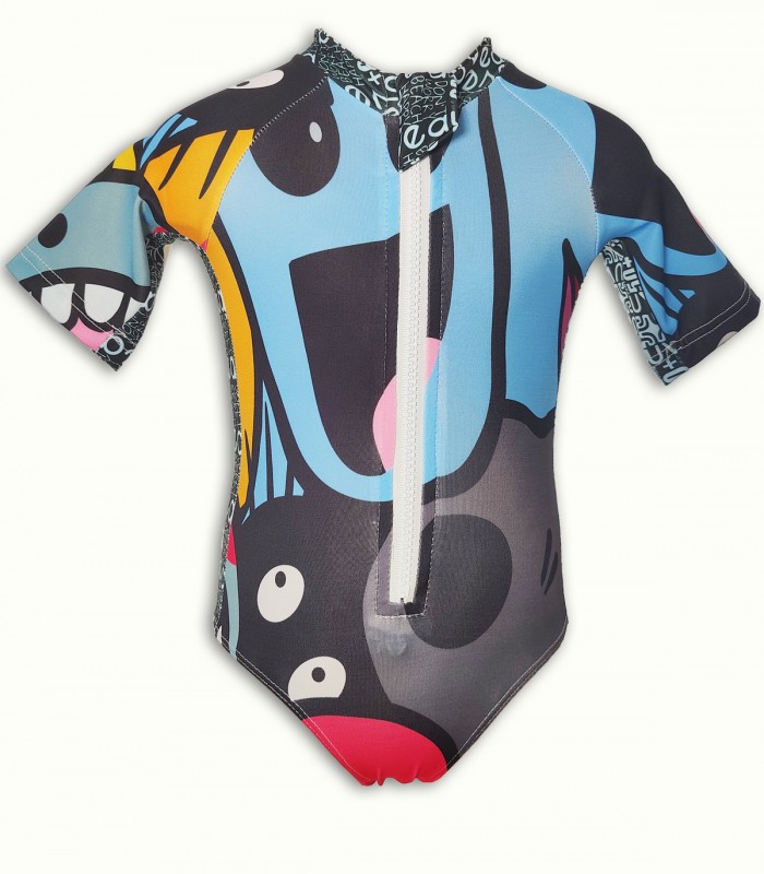 UPF 50+, MONSTRES GENTILS short sleeve surf suit-UV BATHINGSUIT UPF 50+.-UVEA