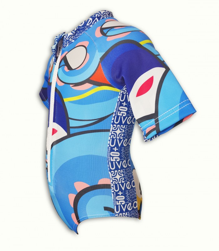 UPF 50+, LA MER MONTE short sleeve surf suit-UV BATHINGSUIT UPF 50+.-UVEA