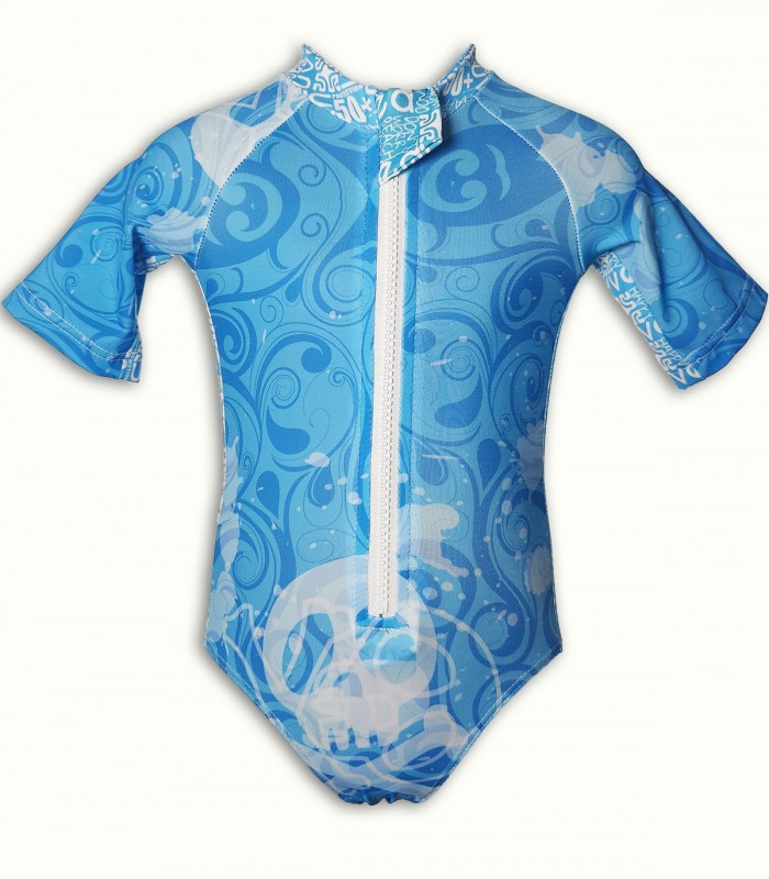UPF 50+, FAIS MOI PEUR short sleeve surf suit-UV BATHINGSUIT UPF 50+.-UVEA