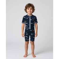 Combinaison anti-UV UPF 50+ enfant bigfishnavy — manche courte