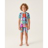 Combinaison anti-UV UPF 50+ enfant hawaii — manche courte vue 2