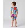 Combinaison anti-UV UPF 50+ enfant hawaii — manche courte vue 4
