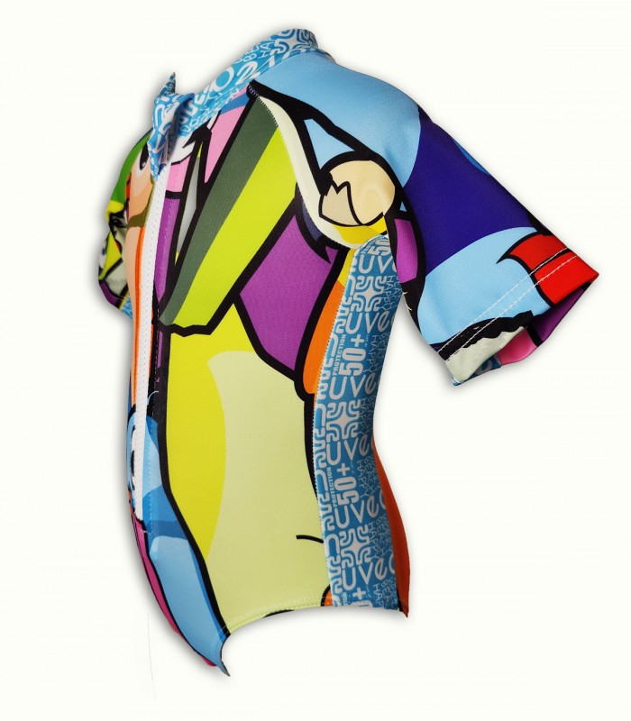 UPF 50+, CUICUI short sleeve surf suit-UV BATHINGSUIT UPF 50+.-UVEA