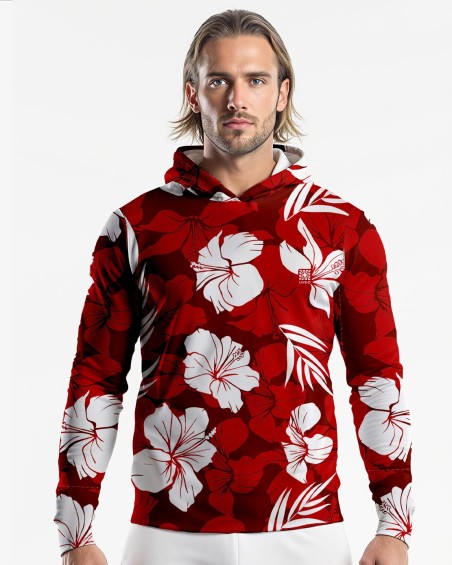 Lycra Anti-UV-Kapuze → HAWAII ROUGE - 1