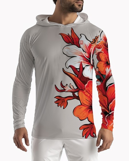 Lycra Anti-UV-Kapuze → HIBISCUS - 1