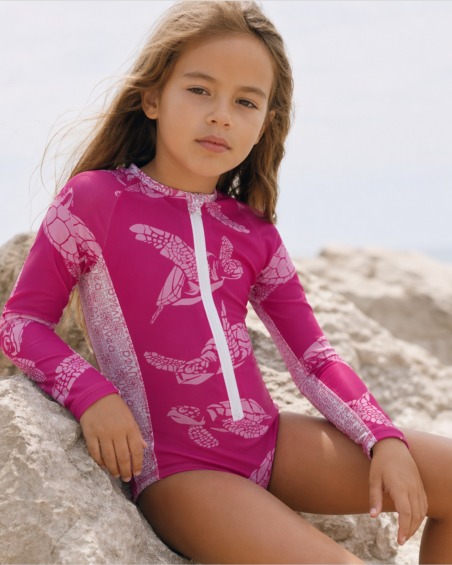 Maillot de bain anti-UV UPF 50+ enfant GALAPAGOSROSE — lifestyle