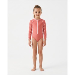 Maillot de bain anti-UV UPF 50+ enfant PINCE ROSE — face