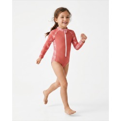 Maillot de bain anti-UV UPF 50+ enfant PINCE ROSE — trois-quart
