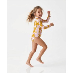 Maillot de bain anti-UV UPF 50+ enfant SAKURAMOUTARDE — trois-quart