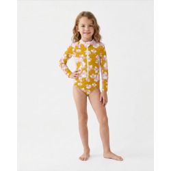 Maillot de bain anti-UV UPF 50+ enfant SAKURAMOUTARDE — trois-quart