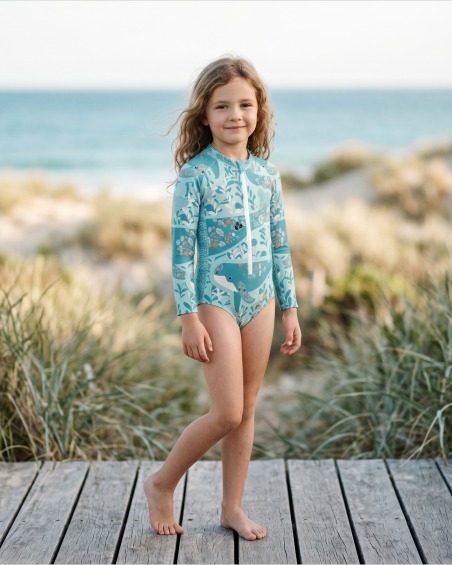 Maillot de bain anti-UV UPF 50+ enfant WHALE — lifestyle
