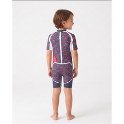 Combinaison anti-UV UPF 80 flamingo — manche courte