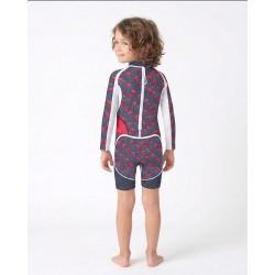 Combinaison anti-UV UPF 80 flamingo — manche longue