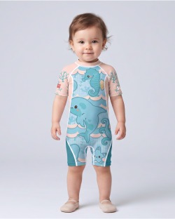Combinaison anti-UV UPF 80 babybluesea — manche courte