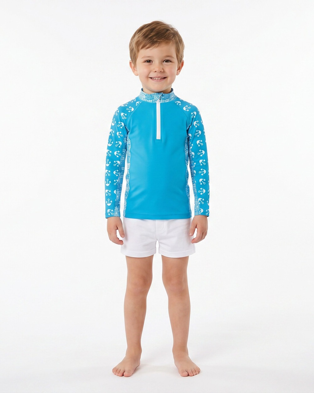 Tee-shirt anti-UV UPF 50+ ancre — FACE ML — manche longue vue 1
