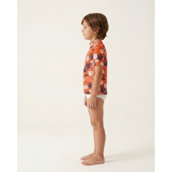 Tee-shirt anti-UV UPF 50+ corail — 3Q MC — manche courte