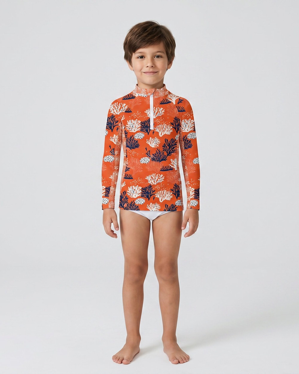 Tee-shirt anti-UV UPF 50+ corail — FACE ML — manche longue vue 1