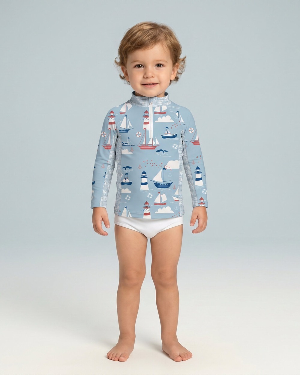 Tee-shirt anti-UV UPF 50+ petitbateau — FACE ML — manche longue vue 1